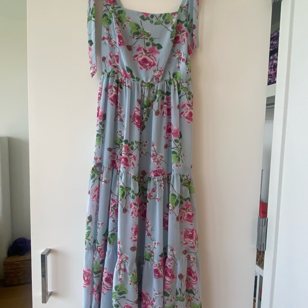 ME Makeover Essentials Floral Dress with Pink and Green Accents